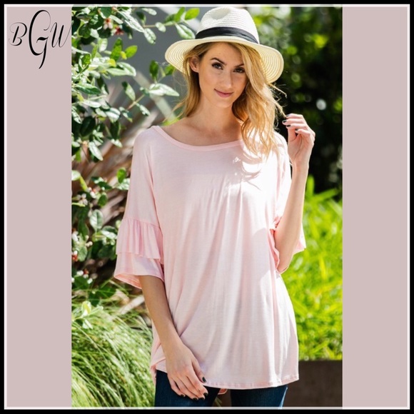 🐣🆕5⭐️JUST IN Gorgeous Double Ruffle Sleeve Top - Picture 2 of 5